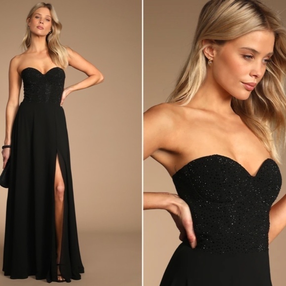 LULUS Prom Wedding Formal Bustier Modern Chic Sexy Classic Elegant Maxi Dress - Picture 1 of 4